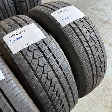 2 x Torque 215-60-17 Winterbanden 6,5mm, Auto-onderdelen, Banden en Velgen, 17 inch, Band(en), Personenwagen, Gebruikt