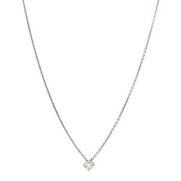 Witgouden collier met diamant hanger 42 cm 14 karaat, Verzenden, Zo goed als nieuw, Goud, Met hanger