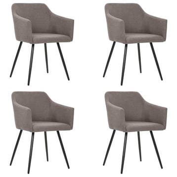 vidaXL Eetkamerstoelen 4 st draaibaar stof taupe, Huis en Inrichting, Stoelen, Verzenden, Nieuw