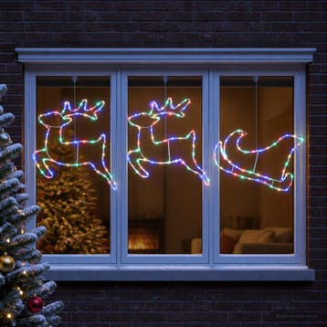 vidaXL Hert en slee kerstdecoratie LOVIISA 180 LEDs, Diversen, Verzenden, Nieuw
