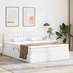 vidaXL Opslag bed met matras met matras Puur Wit 140 x 200, Huis en Inrichting, Slaapkamer | Bedden, Verzenden, Nieuw, Wit, Overige materialen