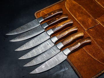 Japanese Style Kitchen Knife SET With Leather BAG Included -