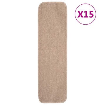 vidaXL Trapmatten 15 st anti-slip rechthoekig 75x20 cm beige, Verzenden, Nieuw