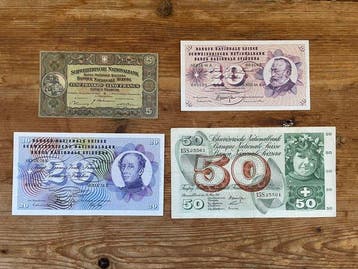 Zwitserland. - 4 Banknotes - 1942/1970 - Pick 11, 45, 46, 47