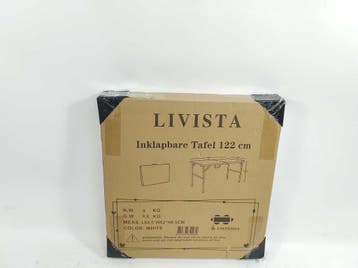Livista Vouwtafel 120x60 cm - Wit, Verzenden, Nieuw