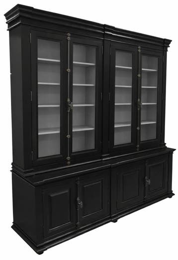 Buffetkast zwart - grijs Lara 200 x 240cm espagnoletsluiting, Huis en Inrichting, Kasten | Buffetkasten, Ophalen of Verzenden