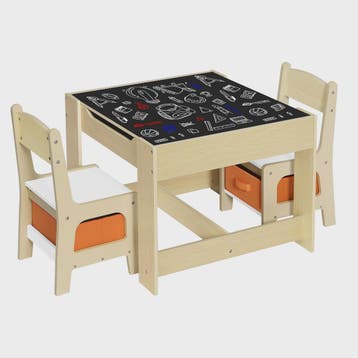 Houten Kinder Speeltafel met 2 Stoeltjes en Opbergruimte, Verzenden, Nieuw