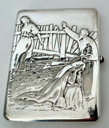 Sigarettendoos - .875 (84 Zolotniki) zilver - Russische