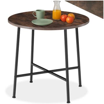 Eettafel Ennis 80x76cm - Industrieel hout donker, rustiek, Verzenden, Nieuw