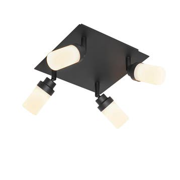 Moderne badkamer spot zwart 4-lichts IP44 - Japie, Verzenden, Nieuw