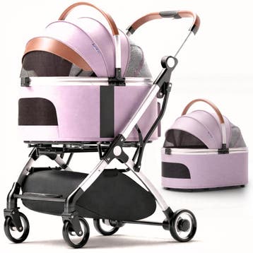 Hondenbuggy Deluxe Pink - Opvouwbaar - Premium banden - R..., Dieren en Toebehoren, Honden-accessoires, Ophalen of Verzenden, Nieuw