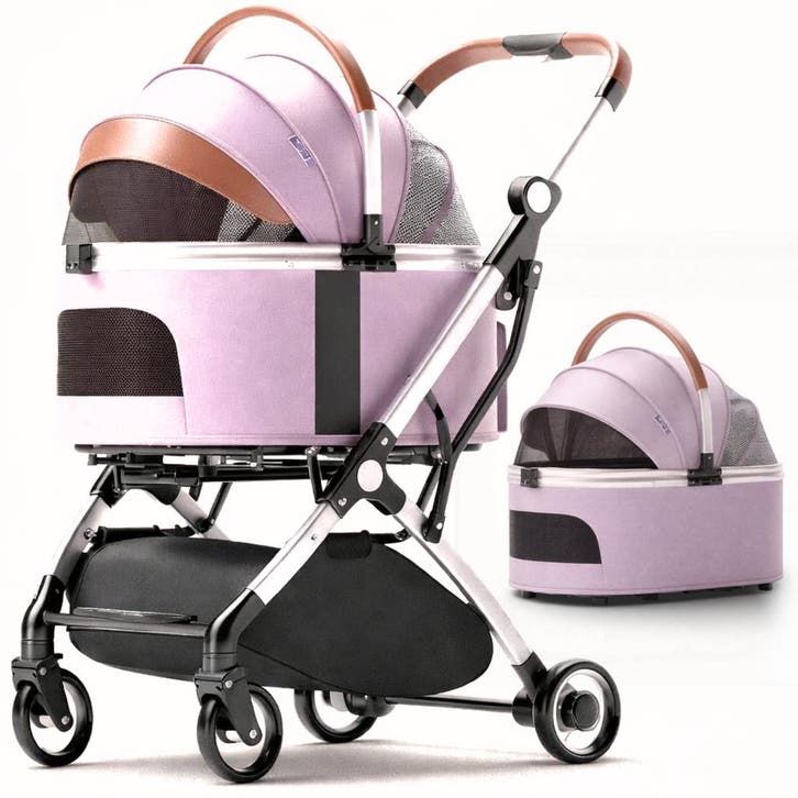 Hondenbuggy Deluxe Pink - Opvouwbaar - Premium banden - R..., Dieren en Toebehoren, Honden-accessoires, Nieuw, Ophalen of Verzenden