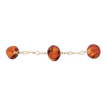 Gouden vintage armband met amber 14 kt, Ophalen of Verzenden, Nieuw