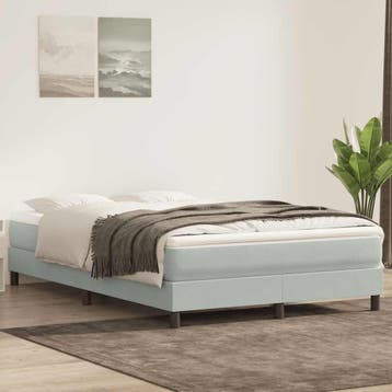 vidaXL Boxspring zonder matras fluweel lichtgrijs 160x220 cm, Verzenden, Nieuw, Grijs, Stof