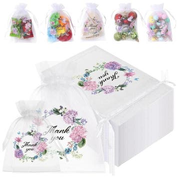 Fako Bijoux - Organza Zakjes Met Print - Thank You, Verzenden, Nieuw