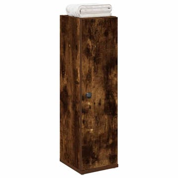 vidaXL Badkamerkast met rolhouder 20,5x22x72 cm gerookt, Verzenden, Nieuw, (Half)hoge kast