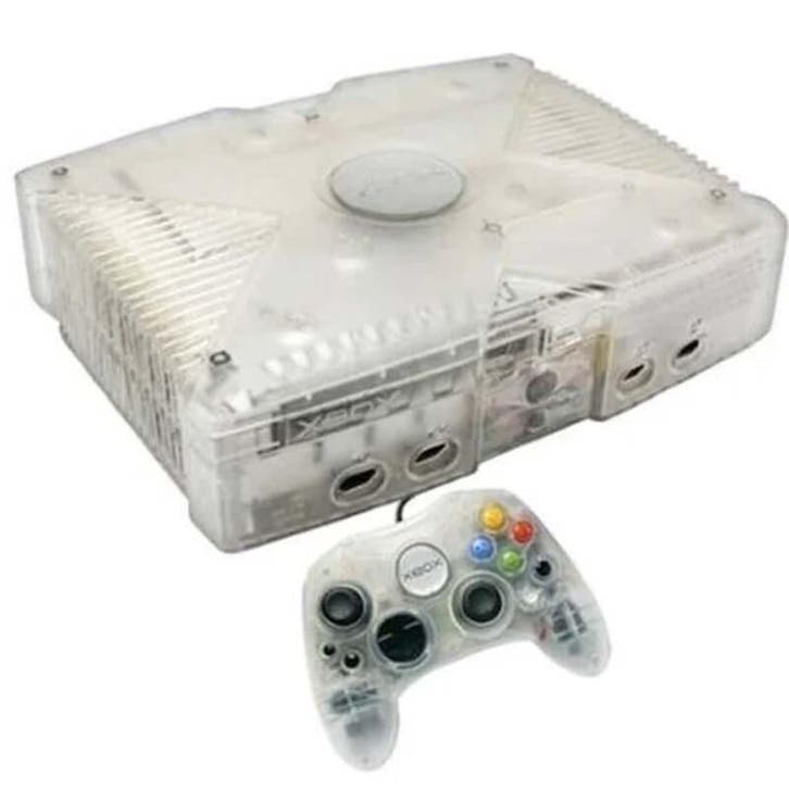 Xbox Classic Crystal + Controller, Spelcomputers en Games, Spelcomputers | Xbox Original, Zo goed als nieuw, Ophalen of Verzenden