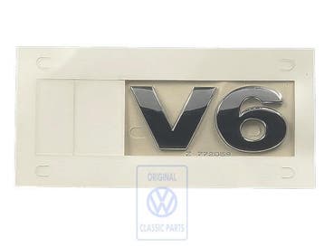 Volkswagen V6-embleem inlaatspruitstuk - chroom, Ophalen of Verzenden, Nieuw, Volkswagen