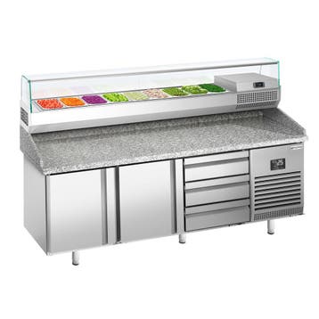 GGM Gastro | Pizza koelwerkbank Premium PLUS - 1980x700mm -, Verzenden, Nieuw in verpakking, RVS Meubilair