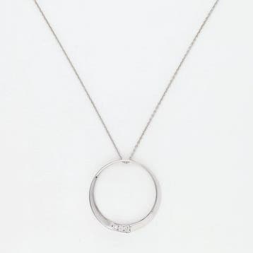 Ketting met hanger - 18 karaat Witgoud Diamant (Natuurlijk)