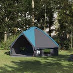 vidaXL Teepee Tent 8-Persoon met dak Blauw en Grijs 490 x, Verzenden, Nieuw