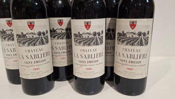 1990 Château La Sablière - Saint-Émilion - 6 Flessen (0.75, Nieuw