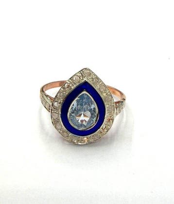 Zonder minimumprijs - Ring - 9 kt. Zilver, Roségoud Spinel -, Nieuw