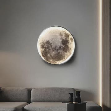 Moderne Maan LED Wanddecoratie - Verlicht Schilderij voor Ha, Verzenden, Nieuw