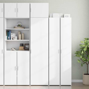 vidaXL Opbergkast smal 50x42,5x225 cm bewerkt hout wit, Minder dan 50 cm, Nieuw, Overige houtsoorten, 50 tot 75 cm