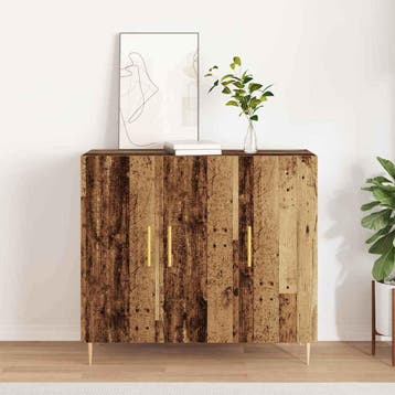 vidaXL Dressoir Oudhout 90 x 34 x 80 cm Bewerkt hout, Verzenden, Nieuw, Overige houtsoorten, Minder dan 50 cm