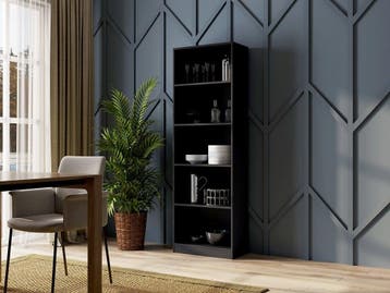 Boekenkast  zwart 60 cm breed (Boekenkasten, Woonkamer), Huis en Inrichting, Kasten | Boekenkasten, Verzenden, Nieuw, 50 tot 100 cm