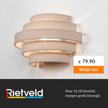 Rietveld-Wandlampen-Beige, Zand-Stof, Metaal, Verzenden, Nieuw