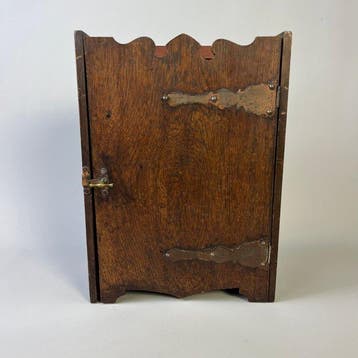 Kabinet - Antiek eikenhouten wandkastje / bijbelkastje met