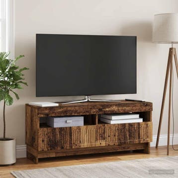 vidaXL LED tv-meubel EDE 100 x 35 x 43 cm Oud hout Bewerkt, Minder dan 50 cm, Verzenden, Nieuw, Minder dan 100 cm