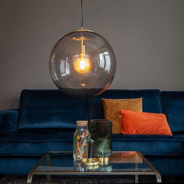 Qazqa Smoked Glass moderne hanglamp, Ø50cm, Ophalen of Verzenden, Nieuw in verpakking, Verlichting
