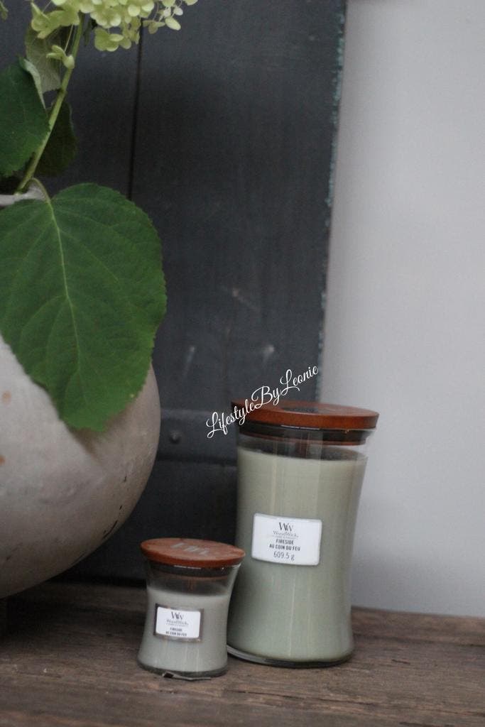 WoodWick Fireside large, Huis en Inrichting, Woonaccessoires | Kandelaars en Kaarsen, Nieuw, Ophalen of Verzenden