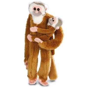 Wild Republic hangende aap knuffel - pluche - met baby - 53, Verzenden, Nieuw