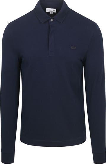 Lacoste Longsleeve Poloshirt Piqué Navy maat M Heren, Kleding | Heren, Lacoste, Nieuw, Verzenden, Maat 48/50 (M)