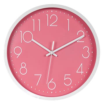IvoQ Elegante Wandklok Roze Ø30 cm, Huis en Inrichting, Woonaccessoires | Klokken, Verzenden, Nieuw