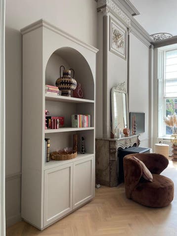 Vakkenkast boekenkast keukenkast in kleur naar wens gespoten, Overige materialen, Strak modern en met landelijke twist , Met klep(pen)