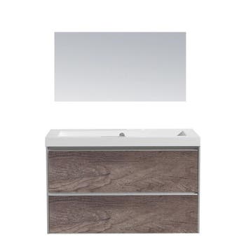 Badkamermeubel Sanilux PL 80 Greeploos Incl Spiegel En, Huis en Inrichting, Badkamer | Badkamermeubels, Ophalen of Verzenden, Nieuw