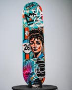Wanddecoratie - Audrey Hepburn gaat racen