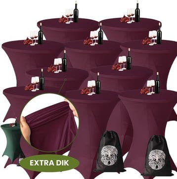 Statafelrok Bordeaux x 10 (Donker Rood) – Ø80-85 x 110 cm –, Verzenden, Nieuw