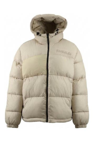 Napapijri Winterjas in maat L Beige, Napapijri, Verzenden, Zo goed als nieuw, Beige