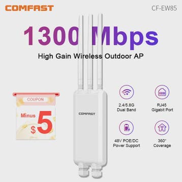 Comfast 1300Mbps Outdoor WiFi Access Point - Gigabit, Dual-B, Verzenden, Nieuw