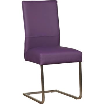 Set van 6 Leren eetkamerstoelen Remix - Toledo Aubergine, Ophalen of Verzenden, Nieuw, Leer, Vijf, Zes of meer stoelen