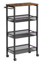 Smalle Keukentrolley 4 Lagen – Opbergrek op Wielen 77 cm, Verzenden, Nieuw