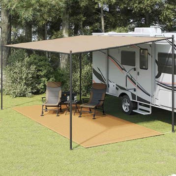 vidaXL Tenttapijt 250x500 cm HDPE zandkleurig, Caravans en Kamperen, Verzenden, Nieuw