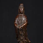 A rare antique brass statue of Guanyin Bodhisattva from a
