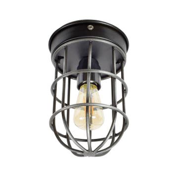 Industriële plafondlamp Nova, Vintage zwart, Huis en Inrichting, Ophalen of Verzenden, Nieuw, Metaal